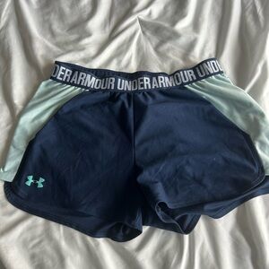Under Armour Women's Athletic Shorts in Navy and Light Green